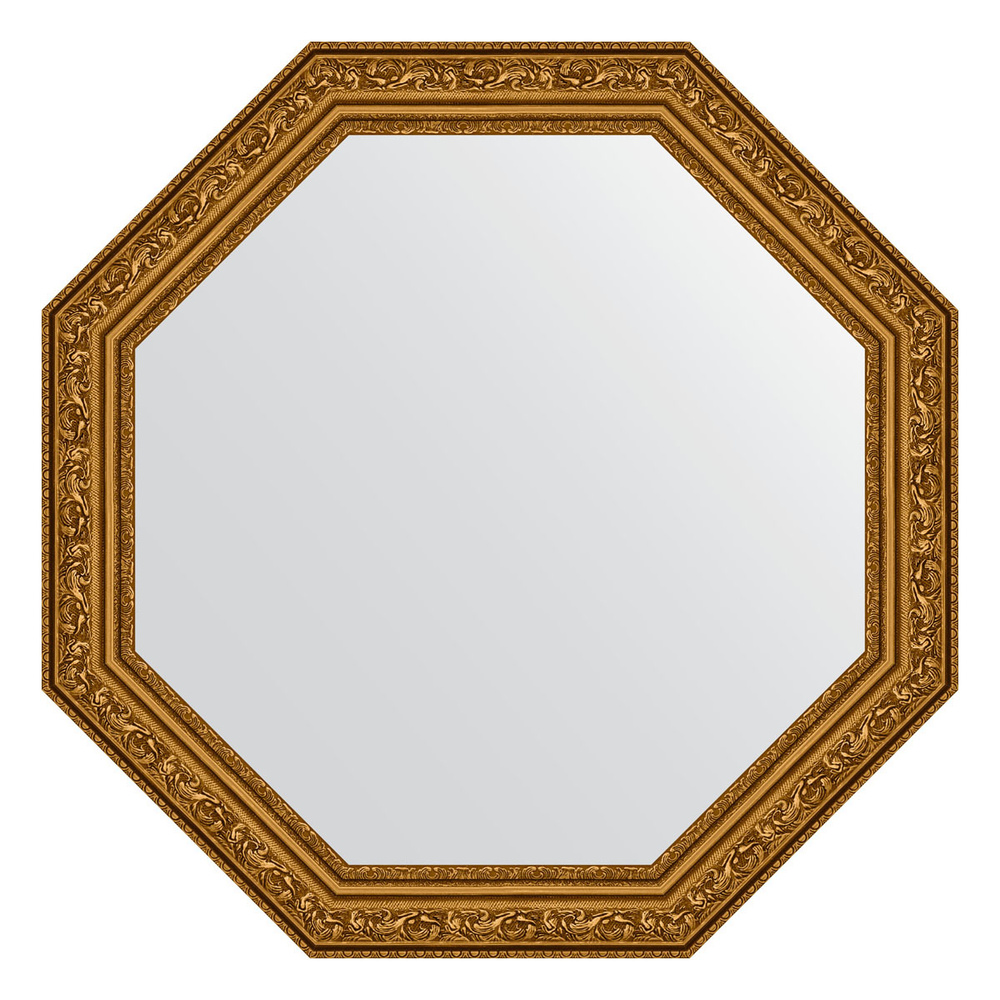 Зеркало в багетной раме - виньетка состаренное золото 56 mm (55x55 cm) (EVOFORM) BY 3965  #1