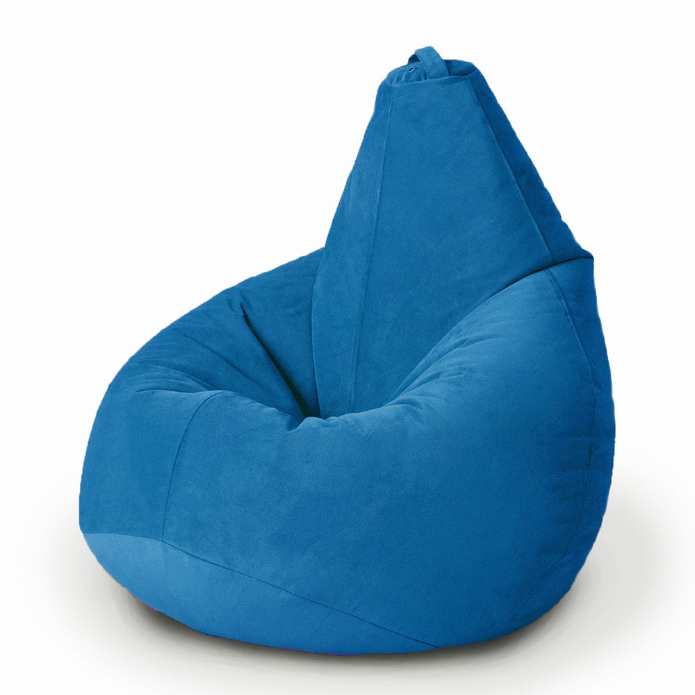 MyPuff Кресло-мешок Груша, Велюр натуральный, Размер XXL,голубой, светло-синий  #1