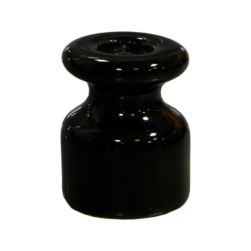 Изолятор электрический для наружного монтажа, керамика, цвет Черный, Ф17.5x23мм, (50шт/уп)  #1