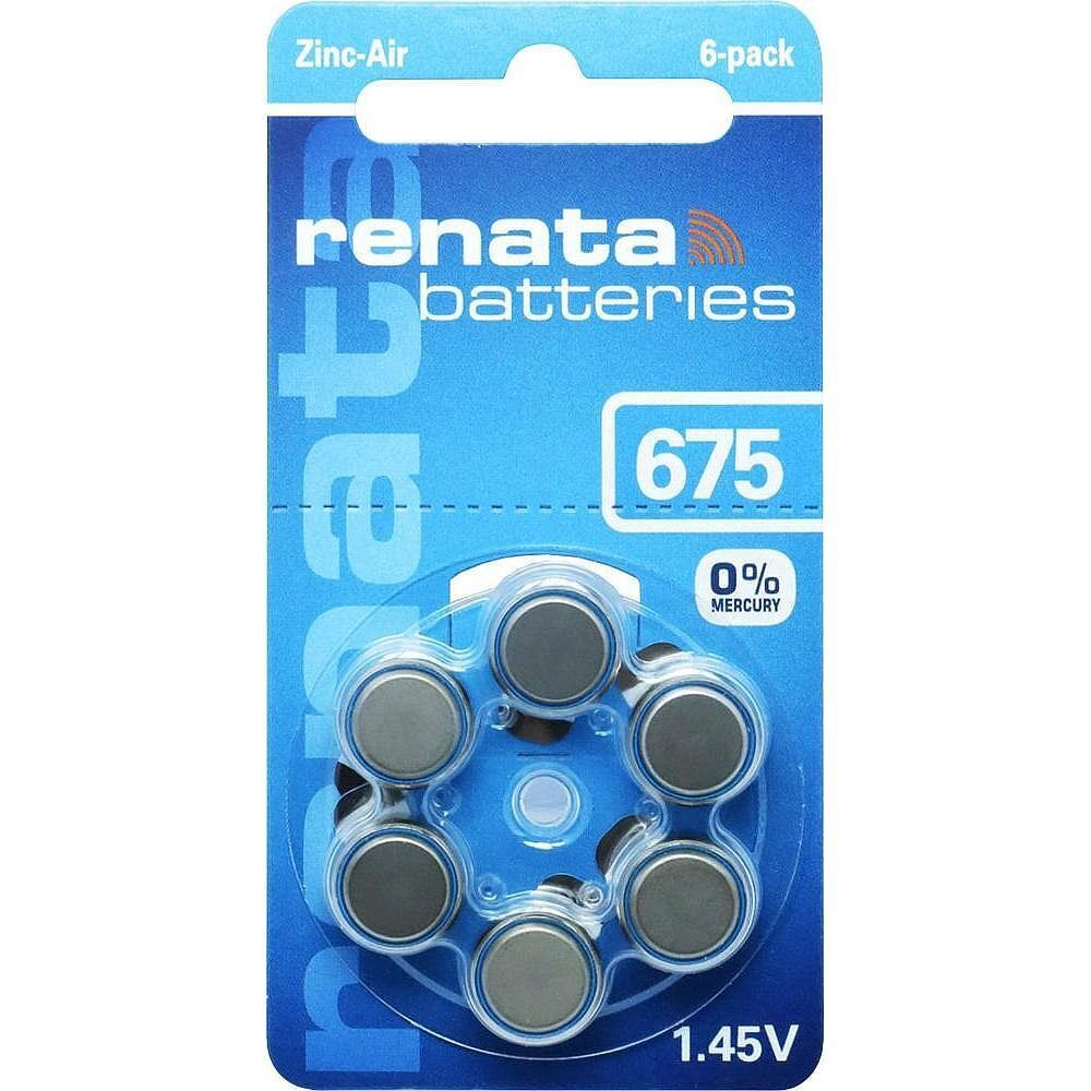 Батарейки для слухового аппарата Renata ZA675 / PR44 1.4В 6шт #1