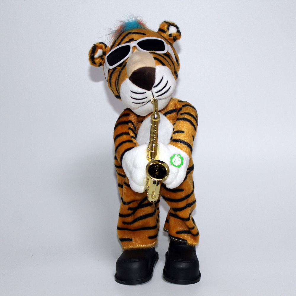 Игрушка детская " Тигр" играющий на трубе,на батарейках #1