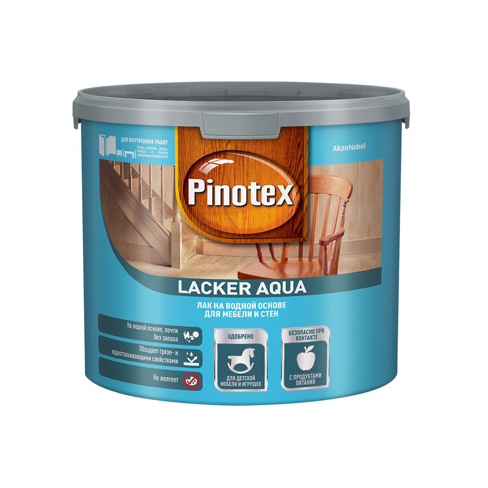 Лак мебельный акриловый глянцевый Lacker Aqua 70 "Пинотекс" Pinotex 2,7 л  #1