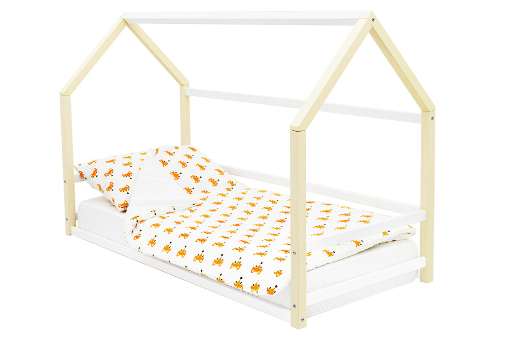 Бельмарко Кровать-домик 76х166х110 см, кровать детская Монтессори, 160х70, массив сосны (ECO эмаль), #1