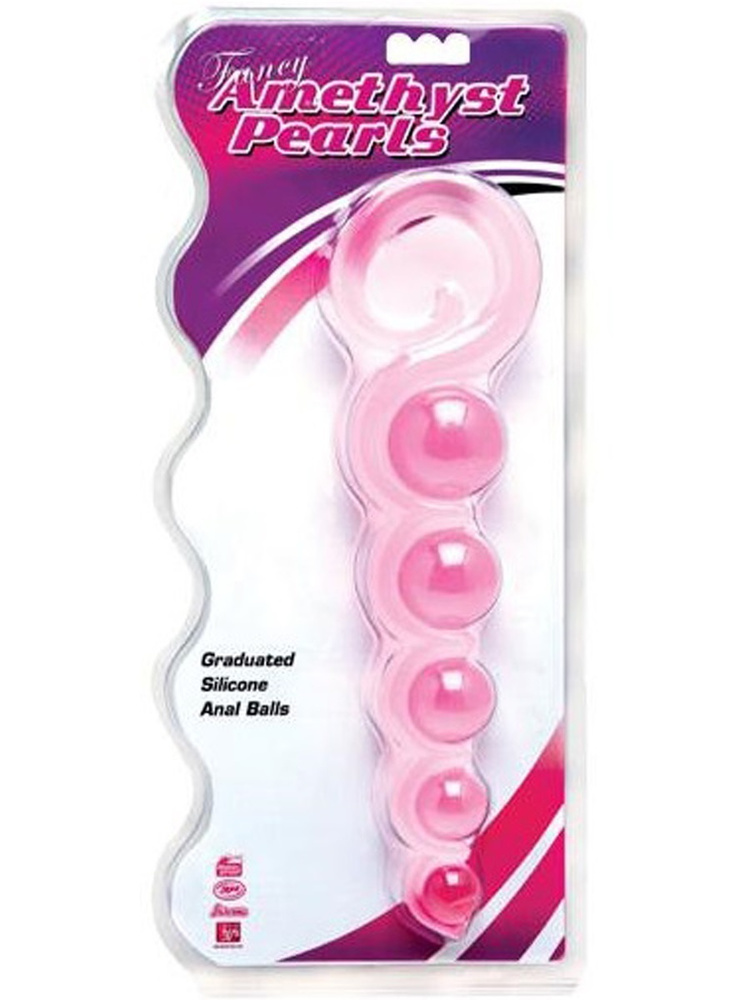 Dream Toys Анальный стимулятор Amethyst Pearls, розовый Без вибрации  #1