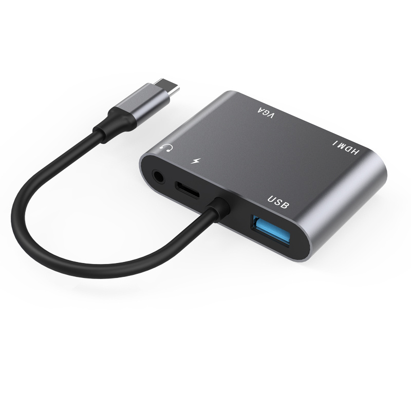 TYPE C переходник USB хаб iOpen HDMI 4K 30Hz / VGA 1080p 60Hz USB 3.0 PD 3.0 100 Вт 3.5 мм аудио адаптер #1