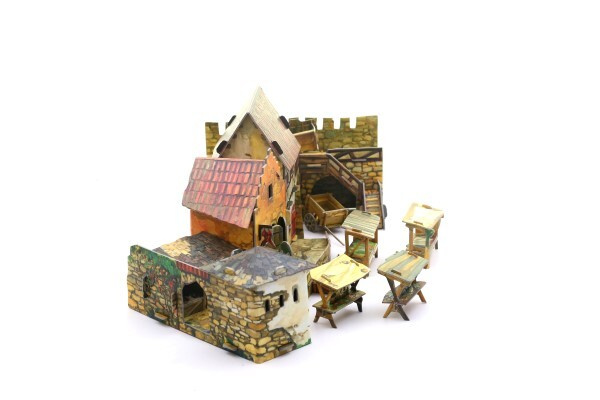 Сборная модель Умная Бумага Городская площадь. Рынок. Средневековый город УмБум375  #1