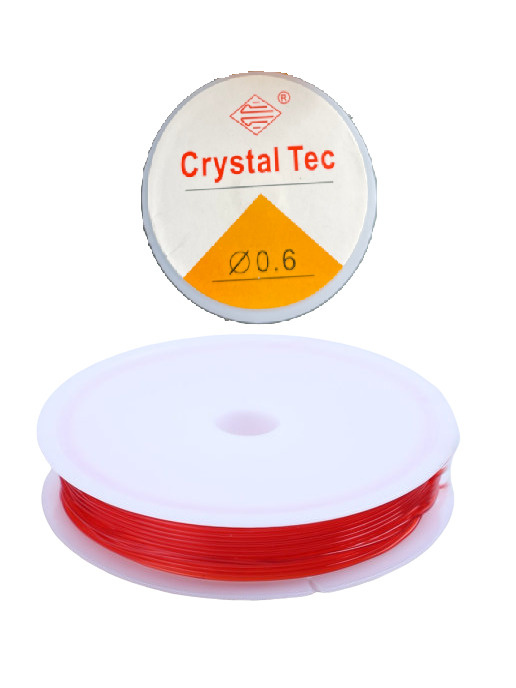 Резинка для бисера CRYSTAL TEC диаметр 0,6 мм, 20 метров (красный)  #1