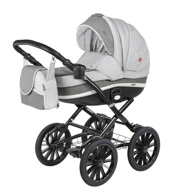 Коляска универсальная Bebe-Mobile INES 2 в 1, R13 (WHITE-GREY-BLACK) #1