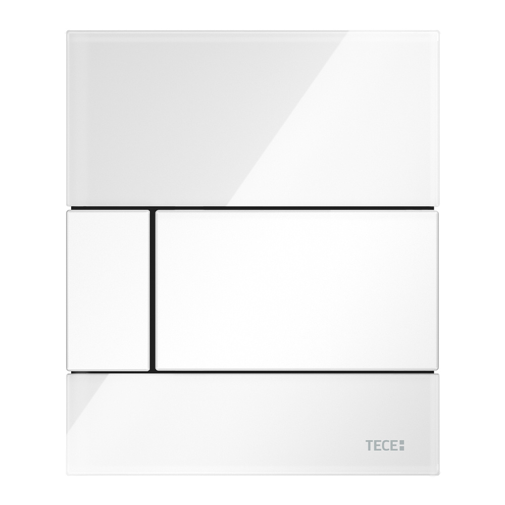 Клавиша смыва TECE Square Urinal для писсуара, одинарный смыв, стекло белое/клавиша белая 9.242.800  #1