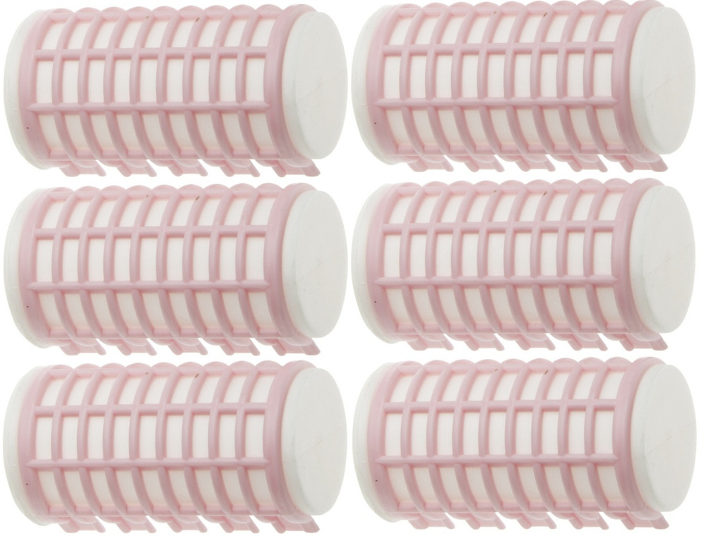 Dewal Beauty Бигуди термо розовые, термобигуди с пластиковыми зажимами, d 32 мм x 68 мм, 6шт, DBTR32 #1