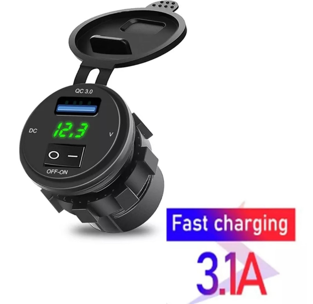 Розетка USB встраиваемая в авто 12V / 24V QC3.0 вольтметр кнопка включения  Разъем Розетка USB в авто врезной - арт. USB 12 - купить по выгодной цене в  интернет-магазине OZON (499676104)