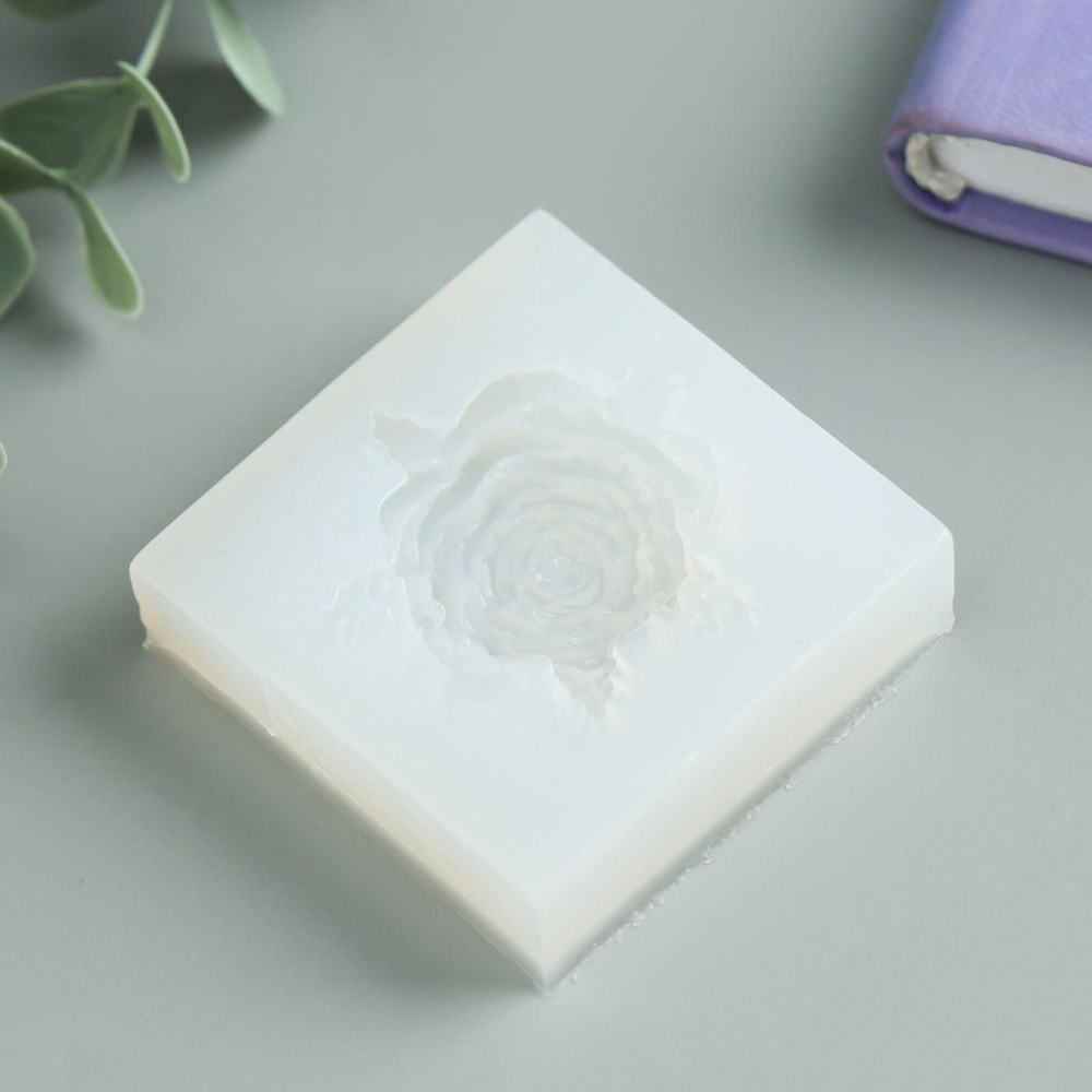 Молд силиконовый для творчества Пышная роза 1,2х5х5 см, Арт Узор  #1