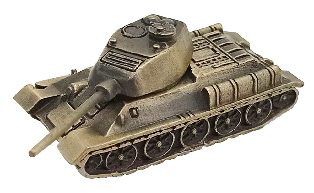 Статуэтка Танк Т-34 с поворотной башней 4,5 см металл #1