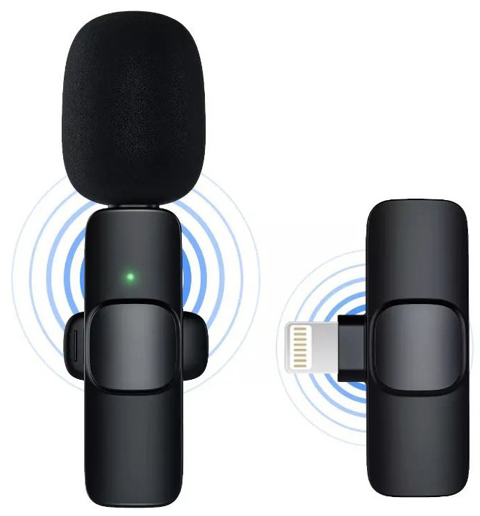 Беспроводной Микрофон петличный Wireless Bluetooth Microphone Lightning K9 Bilgross, петличка для iPhone #1