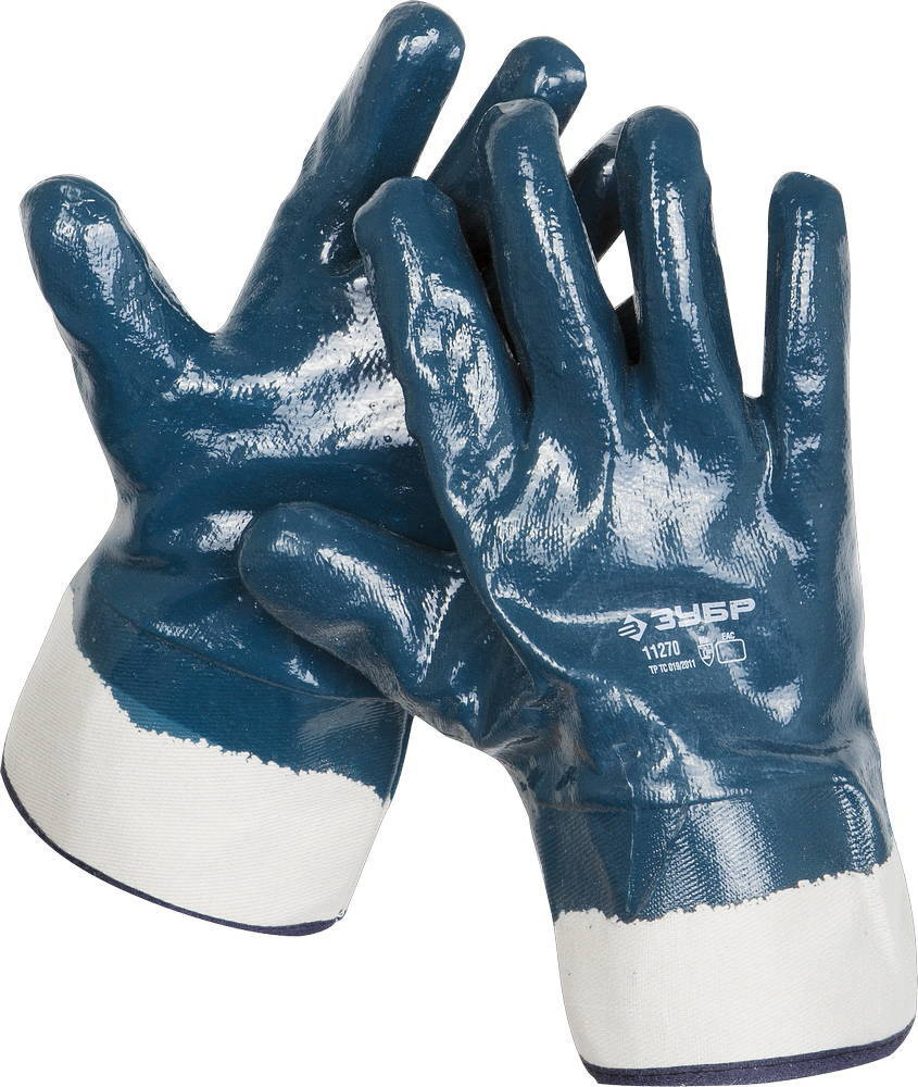 Прочные перчатки ЗУБР с нитриловым покрытием, масло-бензостойкие, износостойкие, XL(10), HARD, ПРОФЕССИОНАЛ, #1