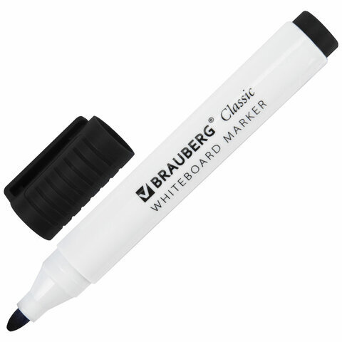 Стираемый маркер для белой доски черный, "CLASSIC", 3 мм, с клипом, 152113  #1
