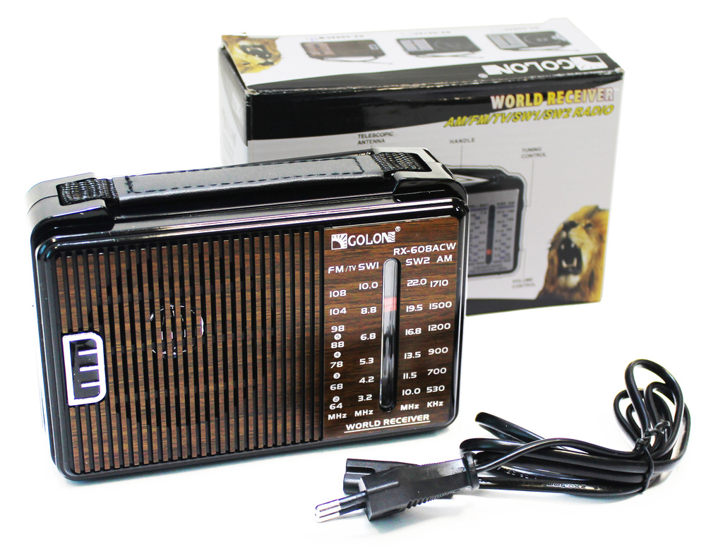 Переносной радиоприемник с питанием от сети 220 Вольт или от батареек HAIRUN/GOLONE RX-608ACW  #1