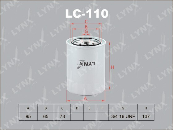 LYNXauto Фильтр масляный арт. LC110 #1