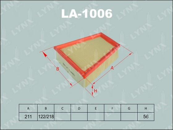 LYNXauto Фильтр воздушный арт. LA1006 #1