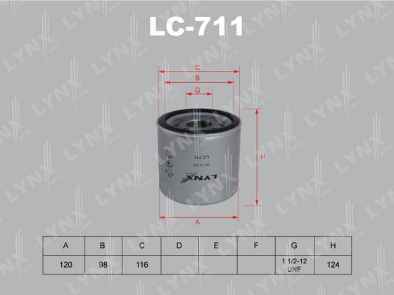 LYNXauto Фильтр масляный арт. LC711 #1