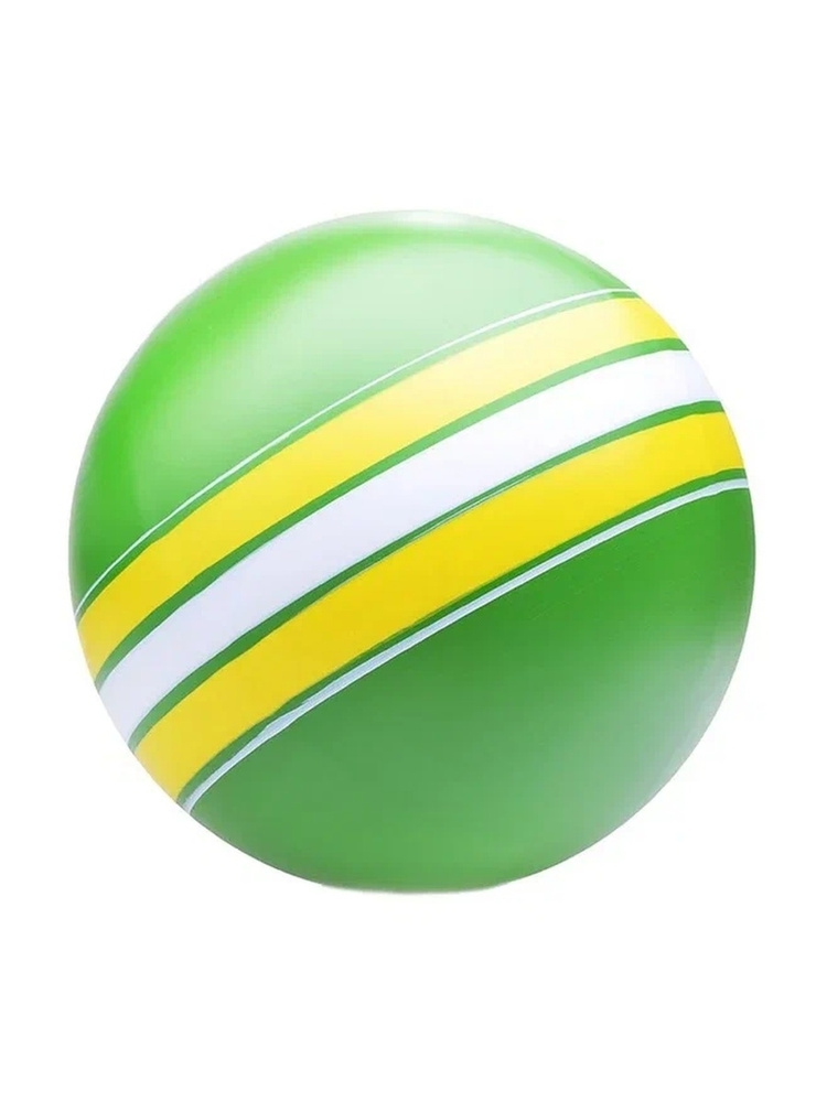 Мяч резиновый "Классика", d125 (ручное окр-ие зеленый, желтый, белый полоса) P3-125/Кл  #1
