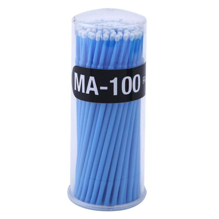Kristaller Микробраши одноразовые для нанесения растворов / MA-100 Regular, синий, 100 шт  #1