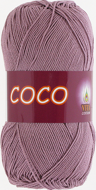 Пряжа Коко Вита Коттон (Coco Vita Cotton), цвет: 4307 Пыльная роза, 1 моток 50 гр., состав: 100% мерсеризованный #1