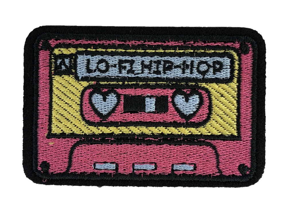 Нашивка, шеврон, патч (patch) Аудиокассета LO-FI HIP-HOP, размер 7*4,5 см  #1