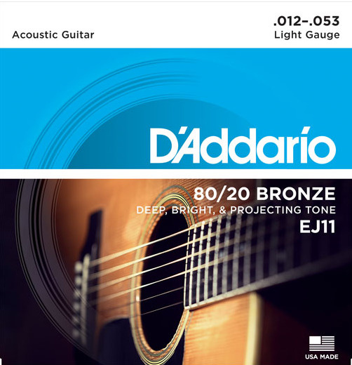 Струны D'Addario 80/20 Bronze Acoustic 12-53 (EJ11). Оригинальные, США! #1