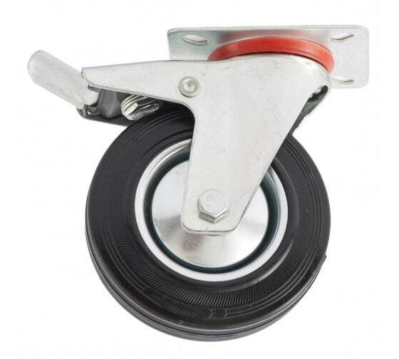 Колесо поворотное с тормозом, диаметр 160 мм, крепление платформенное, Сибртех, 68723  #1