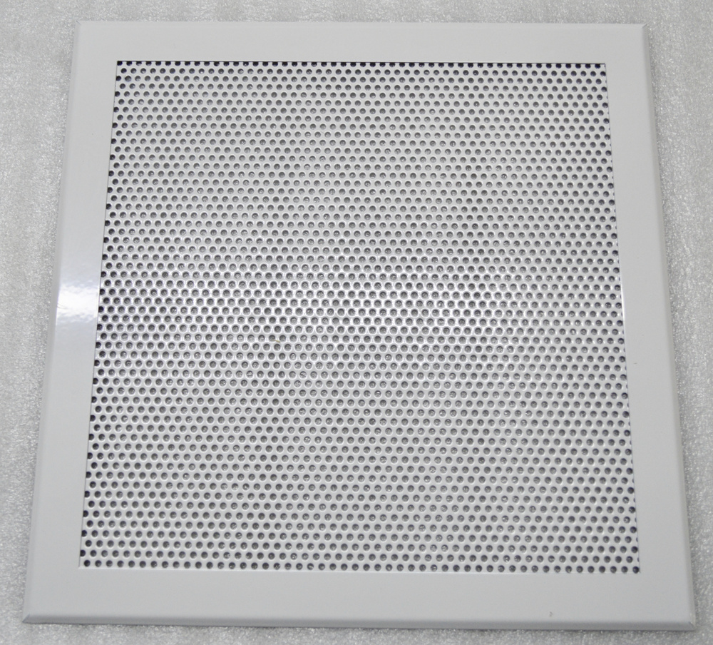 Решетка вентиляционная 350х350мм металлическая на магнитах, кружок, белый  #1