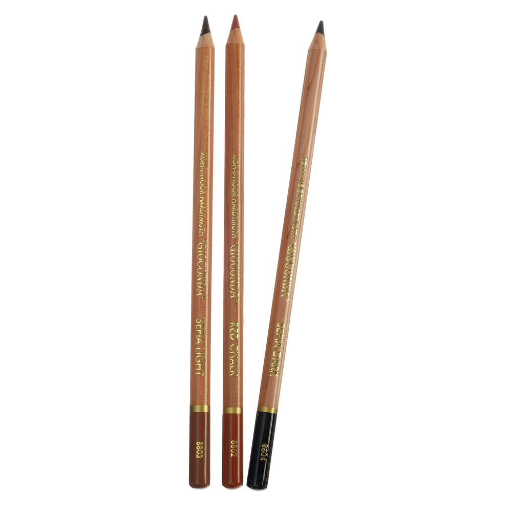 Сепия в карандаше, набор 3 штуки, Koh-I-Noor GIOCONDA, художественная, для рисования  #1