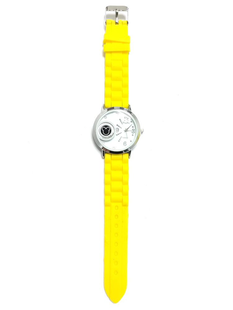 Часы детские наручные кварцевые Мышонок, Цвет Гоночный желтый  #1