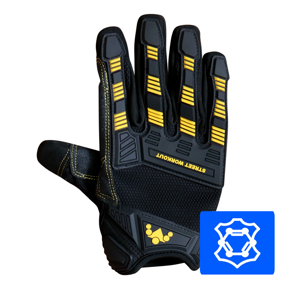 Перчатки для турника WORKOUT F1 CyberPunk черно-желтые, размер 10 / L  #1