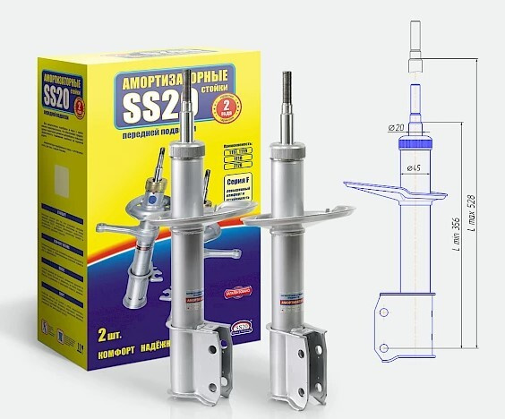 Амортизаторная стойка для а/м Nissan Almera G15 передней подвески Комфорт (к-т) / SS 20 / SS20386  #1