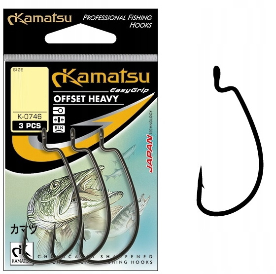 Крючки офсетные KAMATSU OFFSET HEAVY K-0746 №5/0 (3шт) усиленные #1