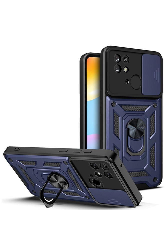 Чехол противоударный armors для Xiaomi Redmi 10C и Poco C40 / Редми 10С и Поко С40 с защитой камеры (Темно-синий) #1