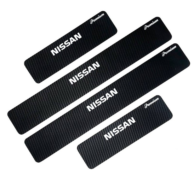 Защитные наклейки на пороги / защитные накладки на пороги NISSAN X-TRAIL 2015 г (черный цвет)  #1