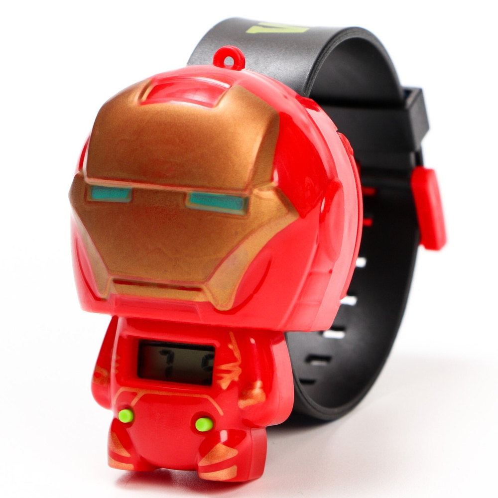 Наручные часы MARVEL Мстители "Железный человек", детские электронные для мальчика 2 в 1  #1