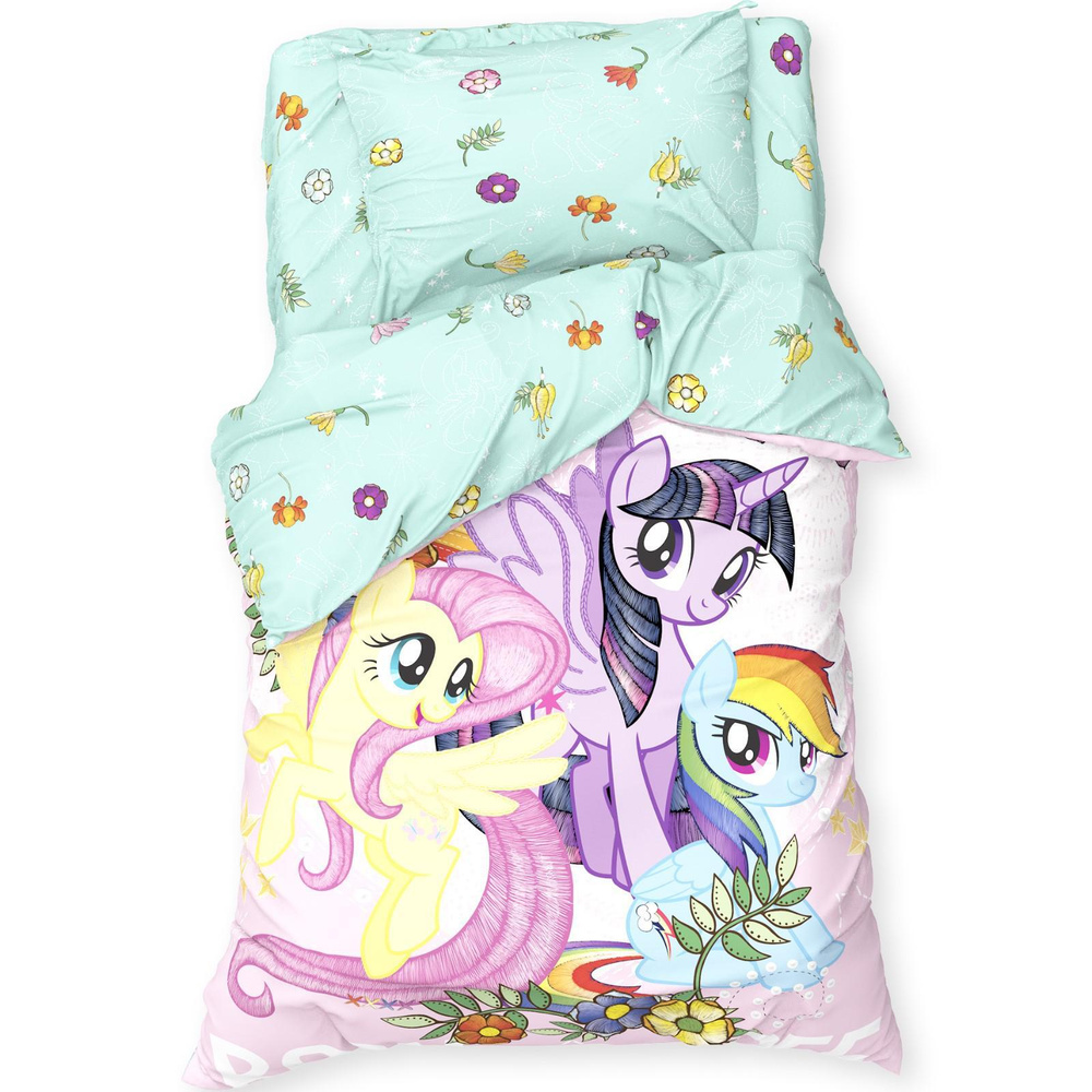 Детское постельное белье 1,5 спальное "Pony team" My Little Pony 143x215 см, 150x214 см, 50x70 см -1 #1
