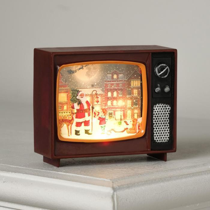Фигура светодиодная Luazon Lighting "Телевизор вишневый, Новый год", 4х10х8 см, от батареек, белый (FNB-097) #1