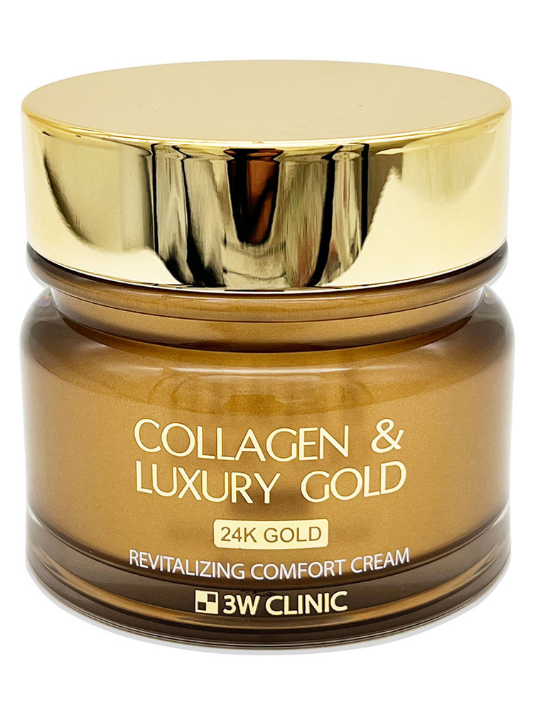 Крем gold collagen. Антивозрастной крем для лица - Collagen & Luxury Gold Cream [3w Clinic]. Collagen Luxury Gold 24k Gold 3w Clinic. Collagen Luxury Gold 24k Gold Revitalizing. 3w Clinic крем для лица с коллагеном