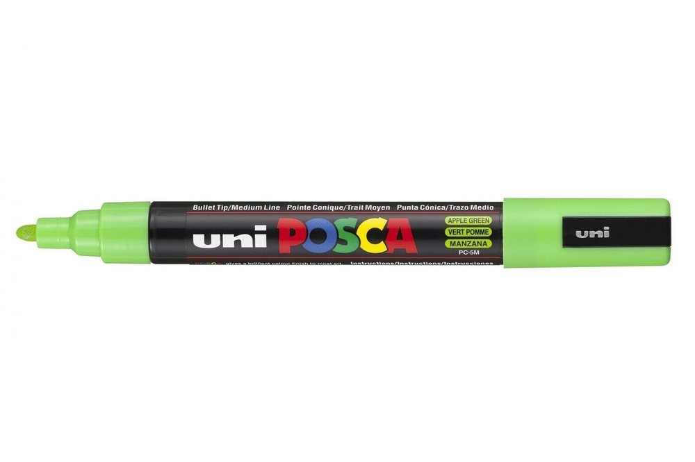 Маркер POSCA PC-5M, зеленое яблоко, 1.8 - 2.5 мм, пулевидный наконечник(номер цвета 72)  #1