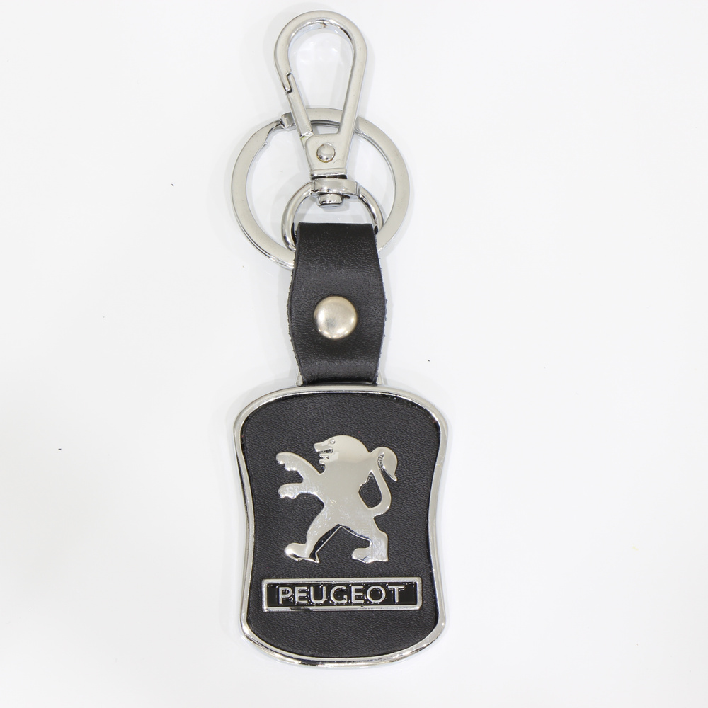 Брелок для ключей автомобильный с эмблемой авто Peugeot / Пежо / брелоки 7010 серии эко кожа , металл #1