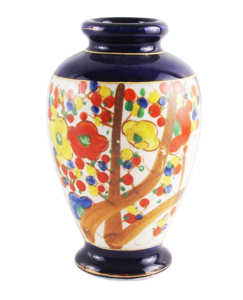 Винтажная ваза "Цветы". Керамика, ручная роспись, золочение. Япония, конец ХХ века.  #1