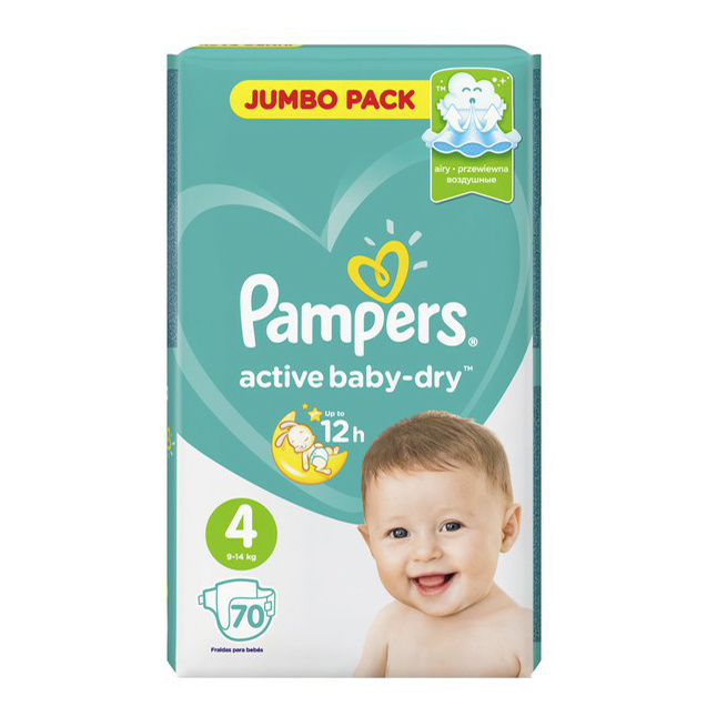 Подгузники Pampers Active Baby-Dry Maxi 4 (9-14 кг) 70 шт #1