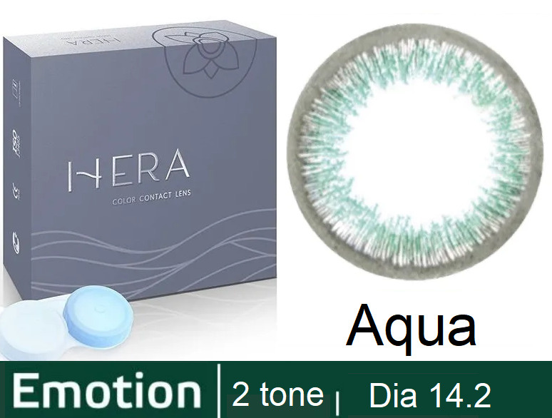 Hera Emotion Бирюзовые линзы -2.00 / 14.2 / 8.6, 2 тона(подходит для светлых и тёмных глаз), 2 штуки #1