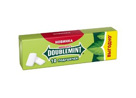 Жевательная резинка WRIGLEY'S Doublemint со вкусом мяты и ментола, без сахара, 13,6г, 10 пачек  #1