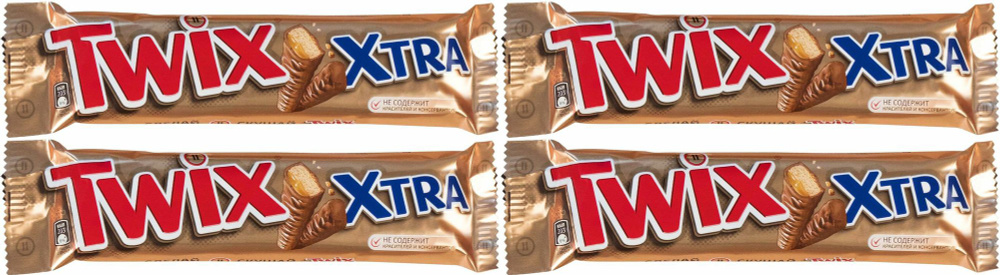 Батончик Twix Xtra шоколадный, комплект: 4 упаковки по 82 г #1