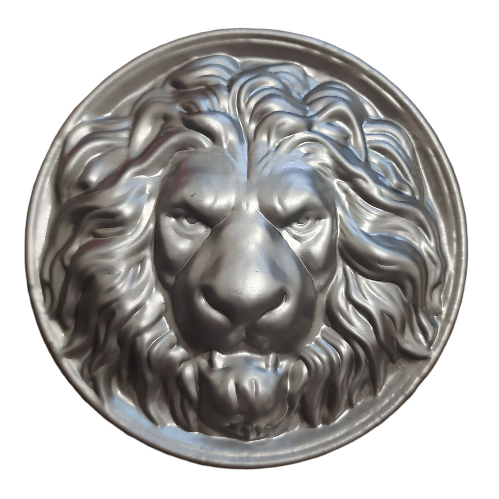 Накладка Лев на ворота, калитку диаметром 25 см штампованная, 3 шт ...